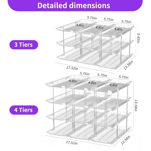 Can Organizer for Pantry, Upgraded Thickened Modular 3-Tier Combinable Can Storage and Beverage Dispenser Rack,Canned Food Organizer Rack Holds 36 Cans, Clear Can Holders for Pantry and Fridge - size: 3 Tiers-9 Pcs