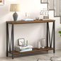 FOLUBAN Entryway Table, Narrow Console Table, Modern Sofa Table for Living Room, Hallway, Behind Couch (Rustic Walnut) - color: Walnut