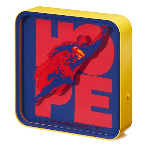 Numskull Official Superman 2025 Acrylic Logo Desk Lamp Wall Light for Bedroom, Office, Home, Study, Work - for Fans of Collectible DC Comics Merchandise - color: Superman