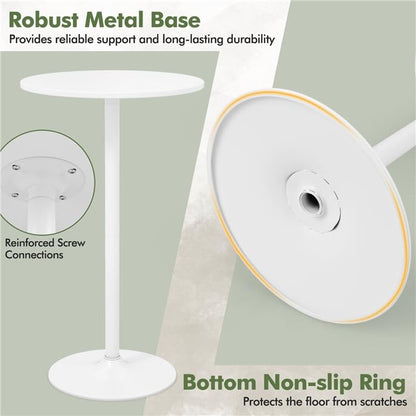 ERGOMASTER Cocktail Table,Two-in-one Modern Style Standing Circular Bar Table 40"/22" Two Convertible Height Suitable for Dining Room, Restaurant, Kitchen (2, White) - color: White, size: Diameter：23.99‘’