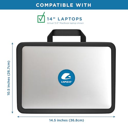 LAPGEAR Compact Lap Desk – Black, Fits 14" Laptops - color: Black, size: 14″ Laptop (Compact)