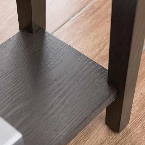 Leick Home 10071-GR One Drawer Chairside/Recliner End Table with Shelf, Smoke Gray - color: Smoke Gray