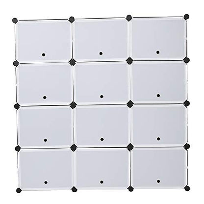 21 Cube Storage Organizer, Closet Storage Shelves with DIY Closet Cabinet Bookshelf Plastic Square Organizer Shelving for Home, Office, Bedroom (White-21 Cube)