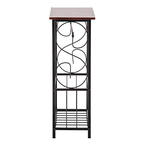 Side Table,Narrow End Table for Small Spaces,Snack Couch Table with Holder,Nightstand for Living Room,Bedroom,Office,Bathroom,Balcony (Coffee) - color: Coffee