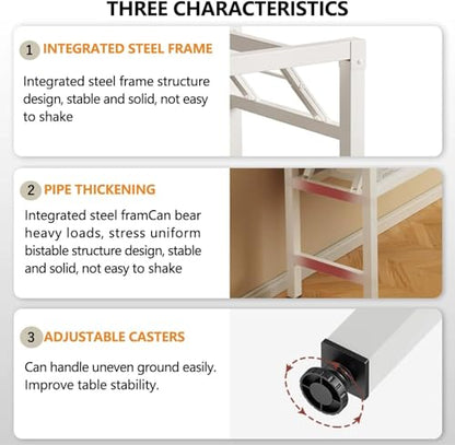 47.2 Inch Folding Table，Square Folding Desks for Small Space,Small Foldable Desk No Assembly - color: Frame：black/Board：rustic Brown, size: 47.2"x23.6"