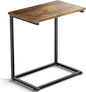 Pipishell C Shaped End Table 27 inches High, Side Table for Couch Slide Under, C Table Sofa Side End Table for Living Room - color: Brown