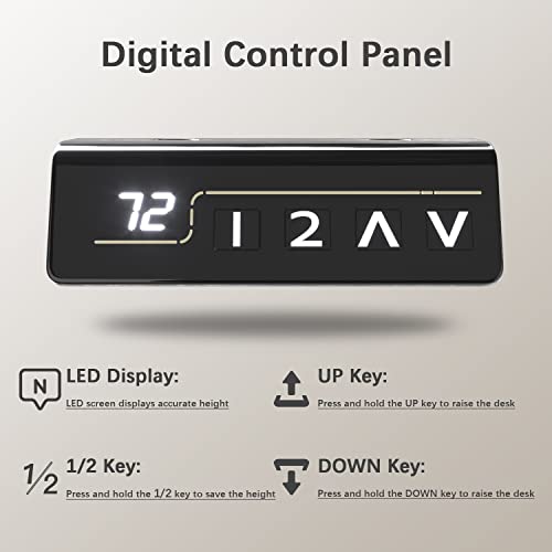 Furmax Electric Height Adjustable Standing Desk Large 40 x 24 Inches Sit Stand up Desk Home Office Computer Desk Memory Preset with T-Shaped Metal Bracke, Brown - color: Brown, size: 40 Inch