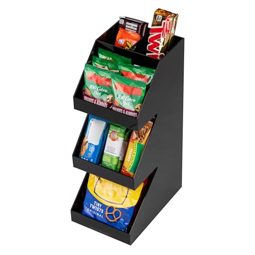 Mind Reader Coffee Tea Utensil and Condiment Station, Countertop Organizer, Coffee Bar, Kitchen, 6" L x 9" W x 16" H, Black, Acrylic | Countertop Organizer, Coffee Bar, Kitchen - color: Black, size: 3 Tier