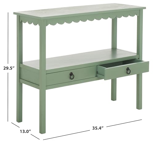 SAFAVIEH Home Collection Haven Sage Lower 2 Lower Drawer Console Table for Entryway, Living Room, Foyer - color: Sage