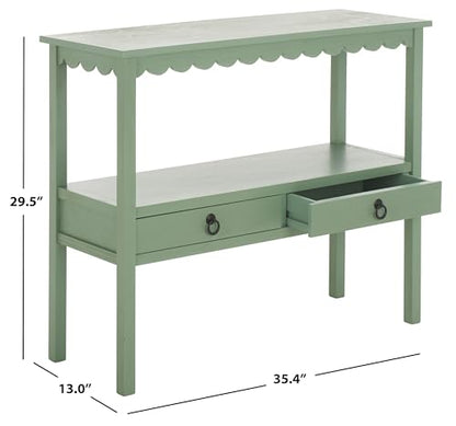 SAFAVIEH Home Collection Haven Sage Lower 2 Lower Drawer Console Table for Entryway, Living Room, Foyer - color: Sage
