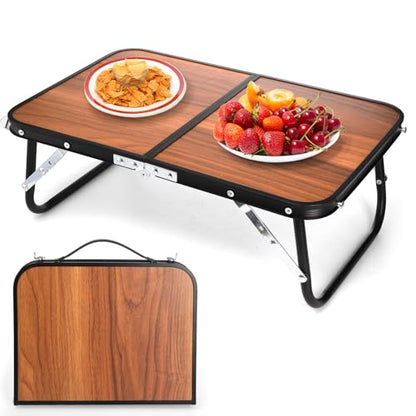 Folding Camping Table | Mini Portable Beach Table with Carry Handle, Ultralight Compact Picnic Dining Low Table for Indoor Outdoor, Garden, BBQ