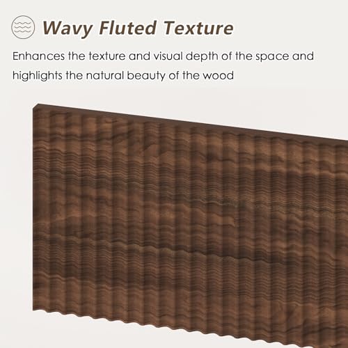 YOMILUVE Fluted Computer Desk with 2 Drawers, 39 Inch Small Computer Desk with Storage, Compact Writing Study Desk for Small Spaces, Walnut - color: Walnut