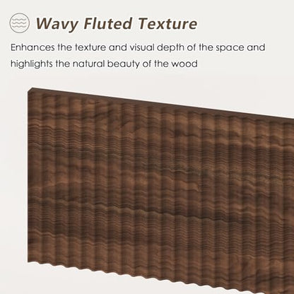 YOMILUVE Fluted Computer Desk with 2 Drawers, 39 Inch Small Computer Desk with Storage, Compact Writing Study Desk for Small Spaces, Walnut - color: Walnut