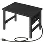 HOOBRO Printer Stand for Desk, Desktop Printer Stand with Charging Station, Small Printer Table with Storage Hook, Under Desk Printer Cart, File Rack for Home Office, Black BB01UPS01 - color: Black