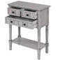RuiSiSi Narrow Entryway Table with Three Storage Drawers, Small Console Table with Bottom Shelf for Entryway Foyer, Gray Wash