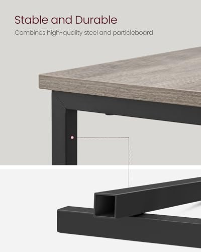 VASAGLE Side End Table with Charging Station, Slim Nightstand with 2 Drawers, Narrow Bedside Table for Living Room, Small Spaces, Heather Greige and Ink Black ULET321B02V1S - color: Heather Greige + Ink Black, size: 23.6"D x 11.8"W