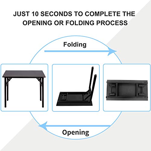 Need Folding Desk - 31 1/2" No Assembly Foldable Small Computer Table,Sturdy and Heavy Duty Writing Desk for Small Spaces, Black&Black Frame - color: Black & Black Frame, size: 31.5inch