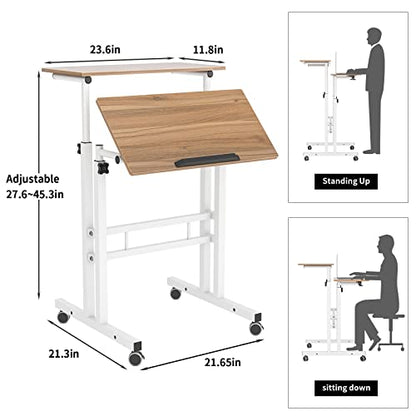SogesHome Adjustable Laptop Desk Table 23.6 inches Portable Laptop Table Computer Stand Desk Cart Tray Desk, Oak - color: Oak-small Size, size: 23.6''