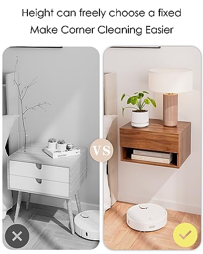Floating Nightstand, Small Modern Floating Nightstand with Drawer, Floating Shelves for Bedroom, Bathroom (Brown Walnut) - color: Brown Walnut