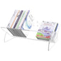Picowe Acrylic Desktop Bookshelf, Transparent Tabletop Book Stand Organizer with Semi-Circular Base, Book Holder Display Rack for Books, CDs, Magazines
