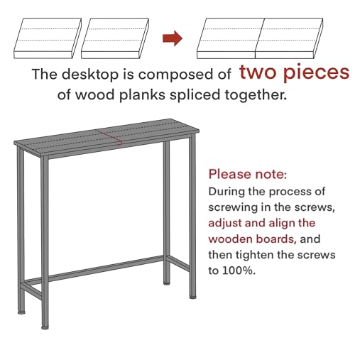 Narrow Console Table, 29.5" Small Entryway Table, Thin Hallway Tables, Slim Sofa Side Tables for Hallway, Living Room, Bedroom, Foyer, Retro Brown - color: Retro Brown