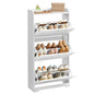 VASAGLE Shoe Cabinet with 3 Flip Drawers, Shoe Organizer, Adjustable and Removable Dividers, Holds 12-20 Pairs, Entryway, 9.4 x 23.6 x 47.7 Inches, Cloud White ULBC036WB02S - color: Cloud White, size: 9.5"d X 23.6"w X 47.7"h-shoe Cabinet