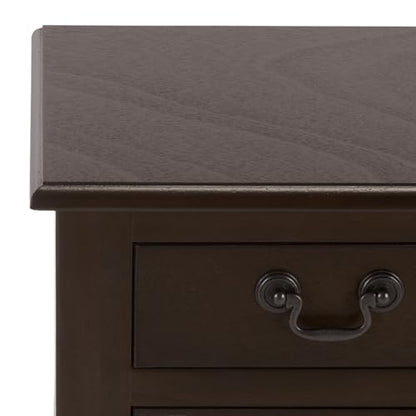 SAFAVIEH Furniture - Athena 3-Drawer Console Table - Dark Chocolate - Solid Wood - Farmhouse Classic Design - Ideal for Entryway, Living Room, Hallway, 23.5" W x 13" D x 29.5" H (CNS5703D) - color: Dark Chocolate
