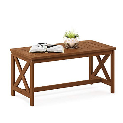 Furinno FG18111 Tioman Coffee Table, X-Leg, Natural - color: Natural, size: 17.8"D x 35.3"W x 17.0"H