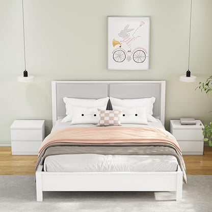 Nightstand with Drawers, Bedside Table with Drawers, Sofa Side Table Storage Cabinet, Night Stand for Bedroom Living Room (1, 2 Drawers White, 19.7" W×15.6" D×18.9" H) - color: 2 Drawers White