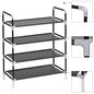 Minimalist Shoe Rack with 4 Shelves, Sturdy Metal Frame, Freestanding Storage Organizer for Entryway Bedroom Hallway