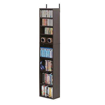 FURINNO Indo 8-Tier Media Tower, Espresso - color: Espresso, size: 8-Shelf, Slim
