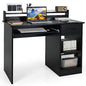 GOFLAME Computer Desk, Home Office Desk with Large Drawers, Hutch, Keyboard Tray, 5-Position Adjustable Open Shelves, Easy Assembly, Writing Desk for Bedroom, Small Space, Living Room, Black - color: Black