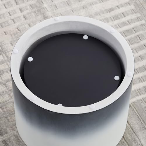 Round Coffee Table Set of 2, Nesting Coffee Table and End Table Set Wood Small Circle Drum Side Table for Living Room Office, No Assembly,Black&White - color: Black&white