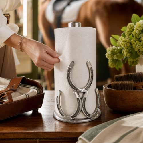 Arthur Court Horseshoe Paper Towel Holder - Decorative Aluminum Equestrian Kitchen Accessory - 12.5 Inch Tall - size: Horseshoe