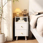 Narrow Nightstand with 2 Drawers,White Nightstand,Bedside Table,Solid Wood Modern Bedside Table for Bedroom,Study,Toilet - color: White, size: 15.75"D x 11.81"W x 22.32"H(2 Drawers)