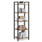VASAGLE 5-Tier Bookshelf, Bookcase with Steel Frame, Book Shelf for Living Room, Home Office, Study, 11.8 x 15.7 x 60.2 Inches, Industrial Style, Rustic Brown and Ink Black ULLS100B01 - color: Rustic Brown + Ink Black, size: 5 Tiers (11.8"D x 15.7"W x 60.