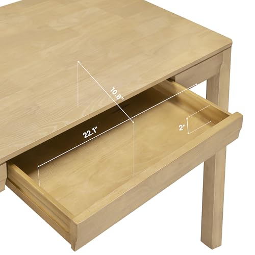 NTC Flow Modern Wooden Rectangle Desk Table with Hidden Drawer – Waterproof & Heat Resistant - Sand - color: Sand, size: 47 Inch, style: Desk