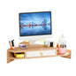 Triangle Monitor Stand Riser,Cut Triangle Save Space Desktop Corner,Desktop corner shelf with drawers wooden computer stand with storage laptop risers office organization. (Have drawers)