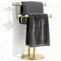 Hand Towel Holder, NEWRAIN Double Countertop Hand Towel Holder Stand, Stainless Steel Free Standing Hand Towel Rack with Heavy Base, for Bathroom Kitchen & Counter top, Brushed Gold - color: Brushed Gold, style: 2-Tier