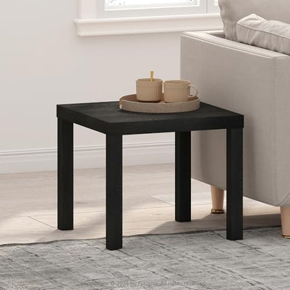 Furinno Classic Modern Coffee Table, Printer Stand, Black | 1.8" Triple Thick Square Tabletop, Side Table with 4 Legs, for Living Room, Bedroom, Home Office - color: Black, size: Square
