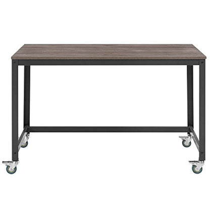 Modway Vivify Industrial Modern Computer Office Desk With Locking Casters - size: Computer Office Desk