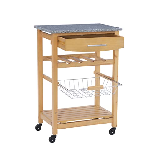 Linon Kitchen Island Granite Top, 33.88" x 22.8" x 15.63", Natural - color: Daa, style: Whitney