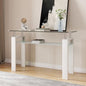47" 2-Tier Console Table with Tempered Glass Top and MDF Frame, Modern White Rectangular Glass Entryway Table for Living Room, Apartment, Office, Easy to Assemble - color: White, size: Console Table