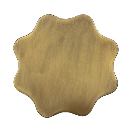 Kate and Laurel Pandey Modern Metal Wavy Drink Table, 9 x 9 x 22, Antique Brass, Curvy Mini Table for Use as a Pedestal Plant Stand Indoors or as a Small Nightstand Option