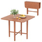 Giantex 36" Folding Dining Table for 2-4, Extendable Drop Leaf Kitchen Table with Solid Rubber Wood Frame, Space-Saving Dinner Table for Small Space, Living Dining Room, Dinette, Walnut - color: Walnut