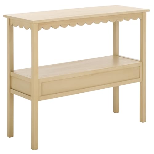 SAFAVIEH Home Collection Haven Natural Brown 2 Lower Drawer Console Table for Entryway, Living Room, Foyer - color: Natural