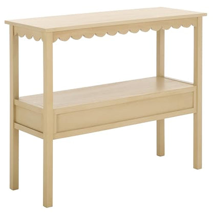 SAFAVIEH Home Collection Haven Natural Brown 2 Lower Drawer Console Table for Entryway, Living Room, Foyer - color: Natural