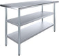 Stainless Steel Work Table with Double Undershelf – Heavy-Duty Commercial Prep Table for Restaurant, Bakery, Kitchen – NSF Certified (30 x 60) - size: 30 x 60
