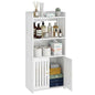 HAYOFAMY 4-Tier Bathroom Storage Cabinet 8.7" D x 14.2" W x 29.5" H | White Floor Cabinet, Freestanding Organizer with Door, for Living Room Kitchen Small Space, PVC Material - size: 4-Tier Floor