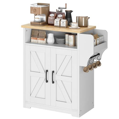YATINEY Coffee Bar Cabinet, Kitchen Island with Storage, Dining Table, 47.2 Inches Kitchen Table, KF22WN-CZ01BH